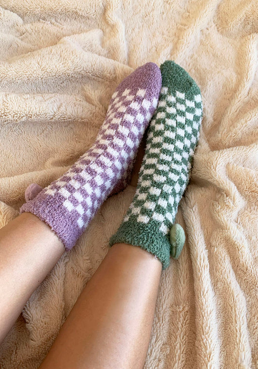 Calcetas "Fluffy" Rosa y Verde