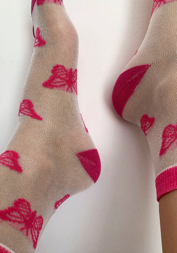 Calcetas "Papillon" Color Fucsia