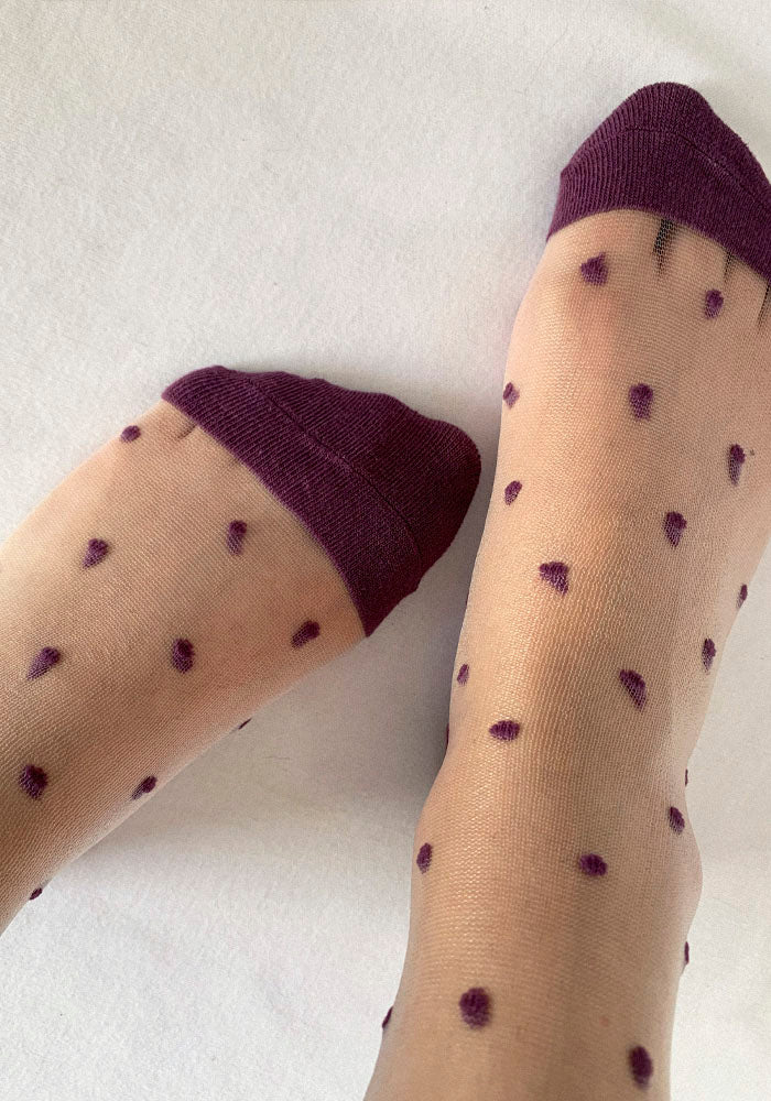 Calcetas "Ponto" Puntos Color Morado