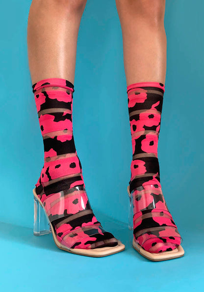 Calcetas “Babi" Color Negro con Fucsia