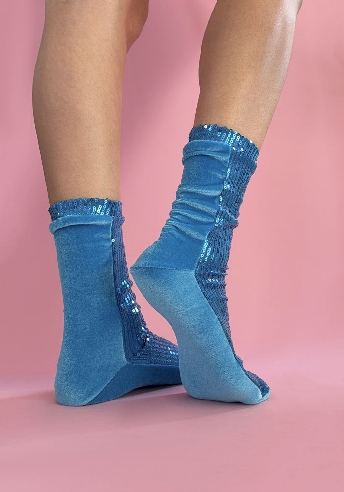 Calcetas “Abobora" Color Azul *LÍNEA PETITE*