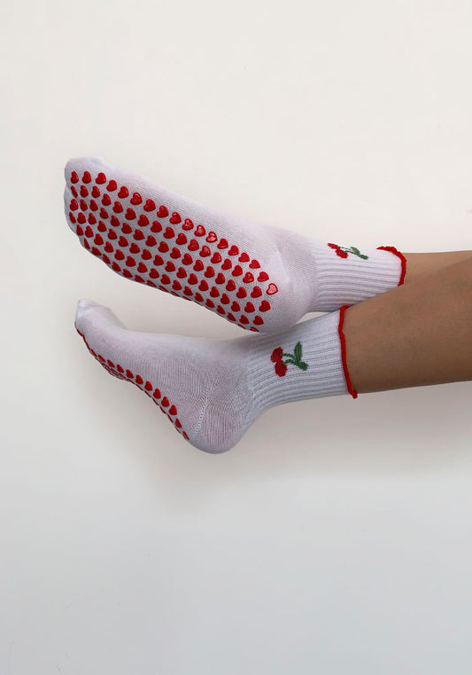 Calcetas “Criss-Cross" Cereza