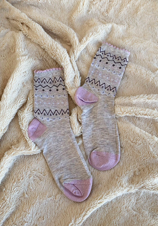 Calcetas "Shasa" Color Gris Claro