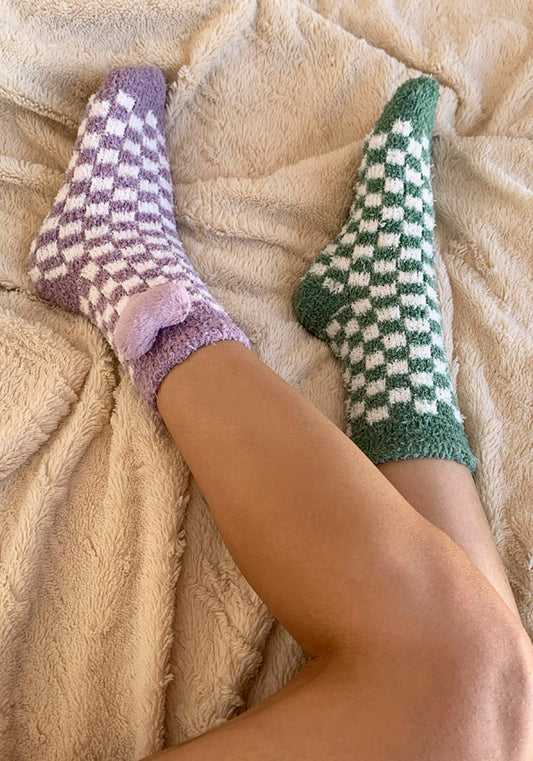 Calcetas "Fluffy" Rosa y Verde