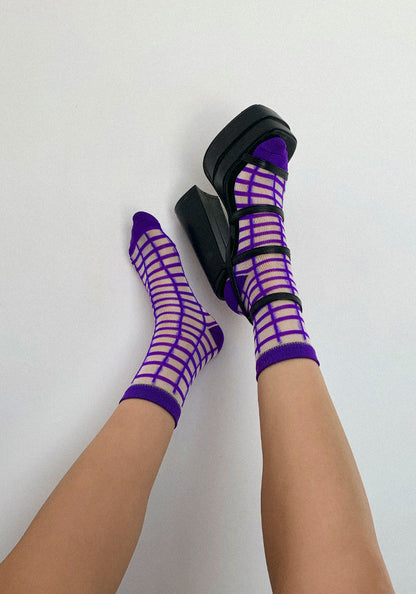 Calcetas "Waffle" Color Morado