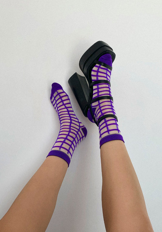 Calcetas "Waffle" Color Morado