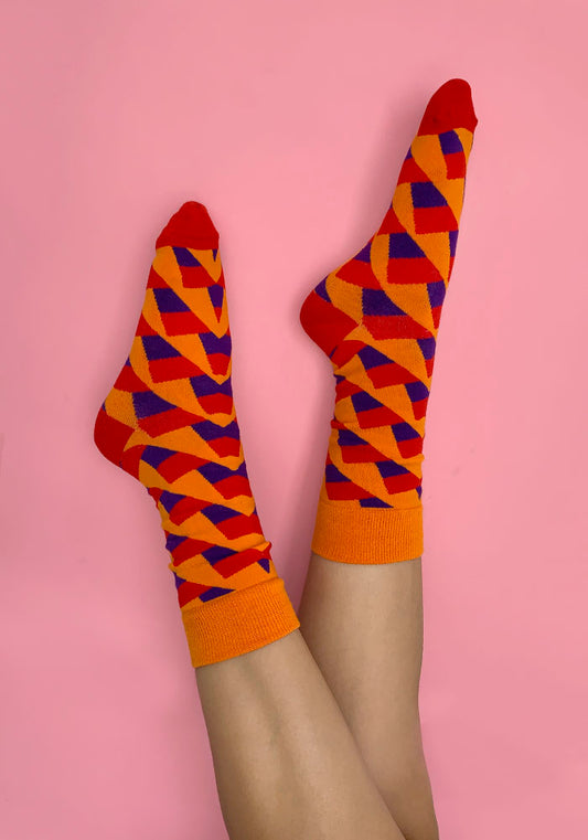 Calcetas "Quack" Color Rojo y Morado