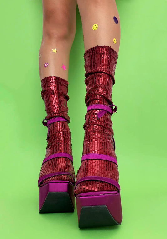 Calcetas "Calista" Color Vino
