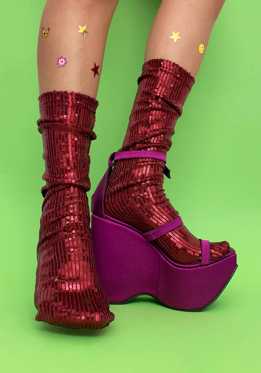 Calcetas "Calista" Color Vino