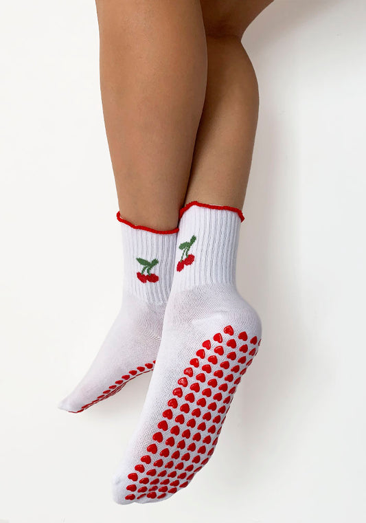Calcetas “Criss-Cross" Cereza