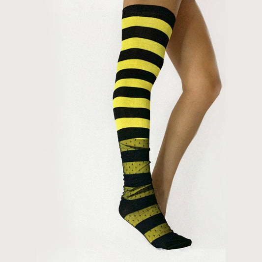 Calcetas "Louisa" Color Amarillo y Negro