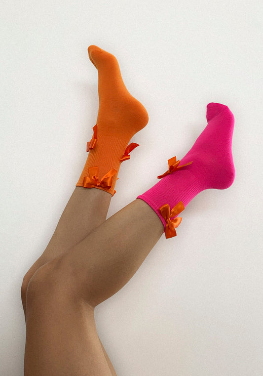 "Vali" Socks in Orange and Pink