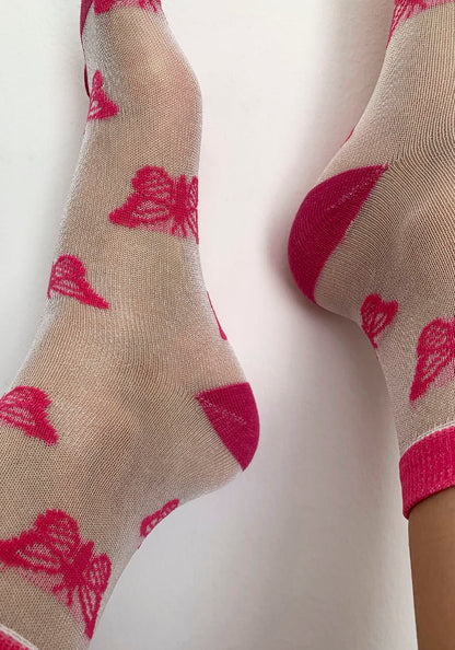 Calcetas "Papillon" Color Fucsia