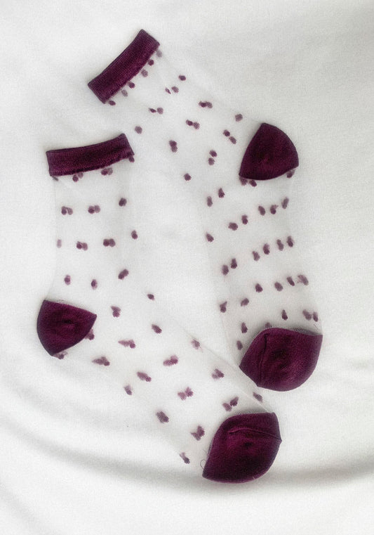 Calcetas "Ponto" Puntos Color Morado