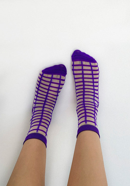 Calcetas "Waffle" Color Morado